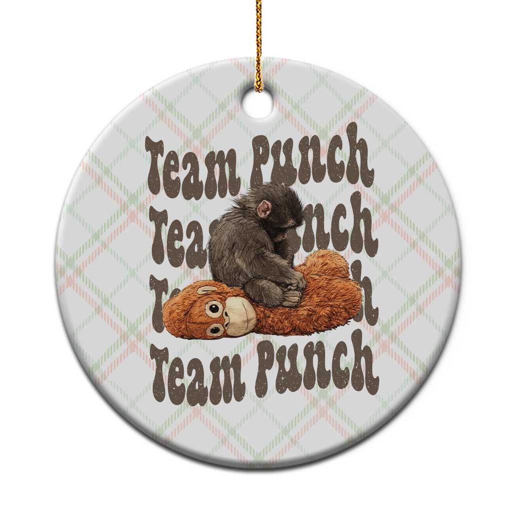 Team Punch Monkey Ceramic Ornament Baby Monkey And Plush Toy Viral TS14 1pc Christmas Plaid Print Your Wear