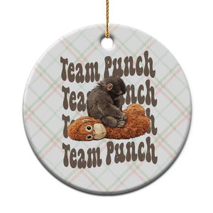 Team Punch Monkey Ceramic Ornament Baby Monkey And Plush Toy Viral TS14 1pc Christmas Plaid Print Your Wear