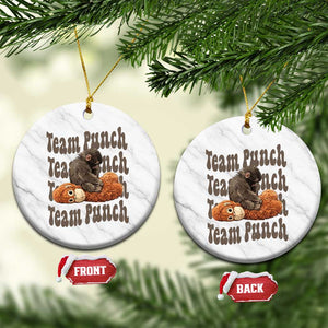 Team Punch Monkey Ceramic Ornament Baby Monkey And Plush Toy Viral TS14 1pc White Marble Print Your Wear