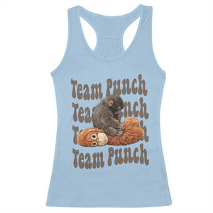 Team Punch Monkey Racerback Tank Top Baby Monkey And Plush Toy Viral TS14 Light Blue Print Your Wear