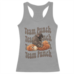 Team Punch Monkey Racerback Tank Top Baby Monkey And Plush Toy Viral TS14 Sport Gray Print Your Wear