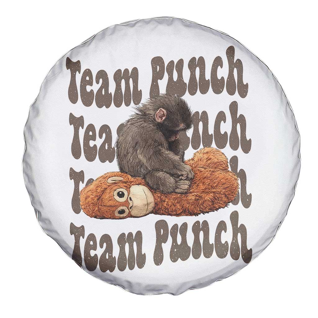 Team Punch Monkey Spare Tire Cover Baby Monkey And Plush Toy Viral TS14 Print Your Wear