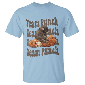Team Punch Monkey T Shirt Baby Monkey And Plush Toy Viral TS14 Light Blue Print Your Wear