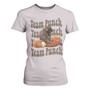 Team Punch Monkey T Shirt For Women Baby Monkey And Plush Toy Viral TS14 Ice Gray Print Your Wear