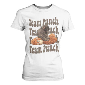Team Punch Monkey T Shirt For Women Baby Monkey And Plush Toy Viral TS14 White Print Your Wear
