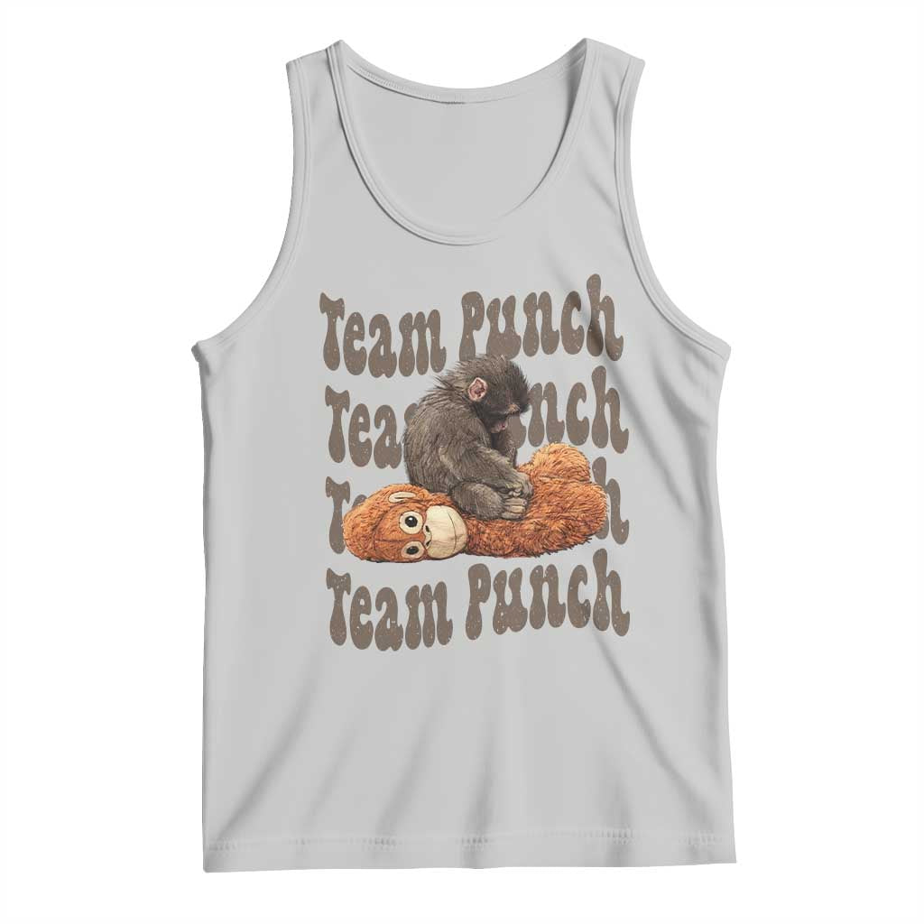 Team Punch Monkey Tank Top Baby Monkey And Plush Toy Viral TS14 Ash Print Your Wear