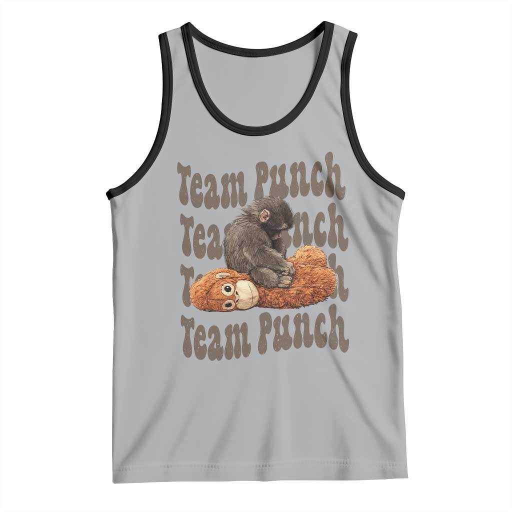 Team Punch Monkey Tank Top Baby Monkey And Plush Toy Viral TS14 Athletic Heather Black Print Your Wear