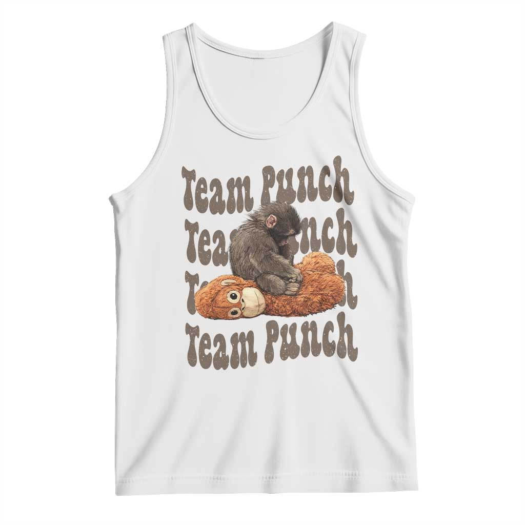 Team Punch Monkey Tank Top Baby Monkey And Plush Toy Viral TS14 White Print Your Wear