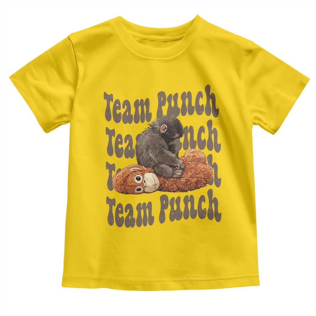 Team Punch Monkey Toddler T Shirt Baby Monkey And Plush Toy Viral TS14 Daisy Print Your Wear
