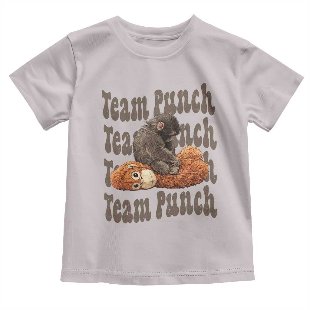 Team Punch Monkey Toddler T Shirt Baby Monkey And Plush Toy Viral TS14 Ice Gray Print Your Wear