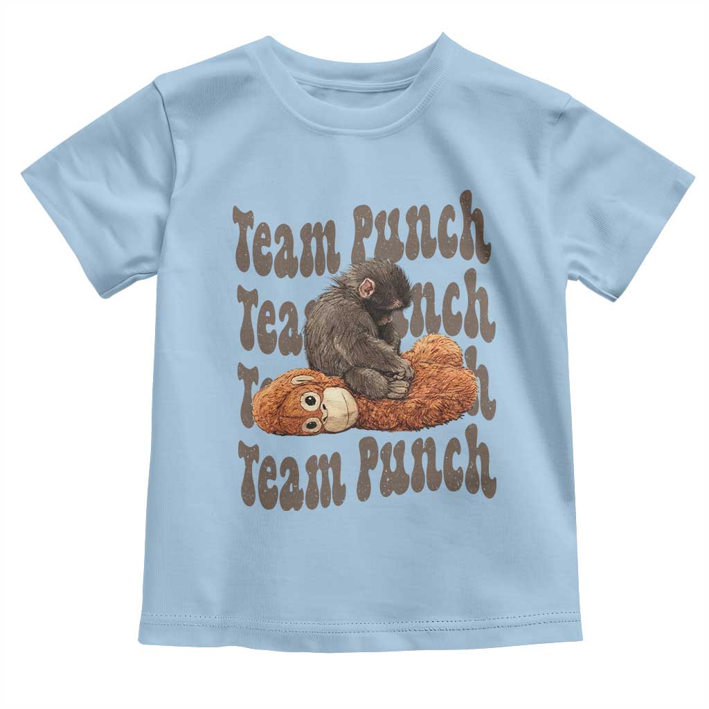 Team Punch Monkey Toddler T Shirt Baby Monkey And Plush Toy Viral TS14 Light Blue Print Your Wear