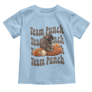 Team Punch Monkey Toddler T Shirt Baby Monkey And Plush Toy Viral TS14 Light Blue Print Your Wear