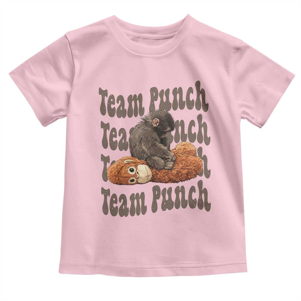 Team Punch Monkey Toddler T Shirt Baby Monkey And Plush Toy Viral TS14 Light Pink Print Your Wear