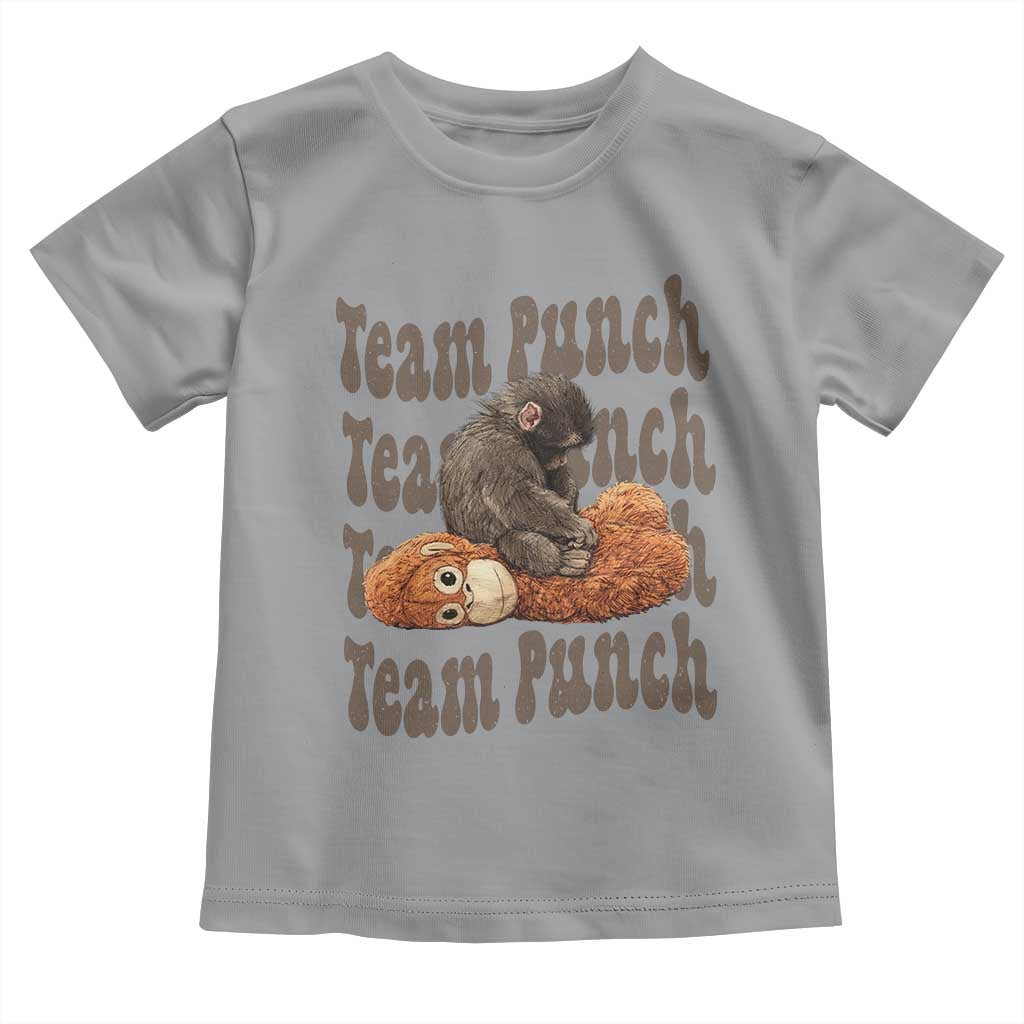 Team Punch Monkey Toddler T Shirt Baby Monkey And Plush Toy Viral TS14 Sport Gray Print Your Wear