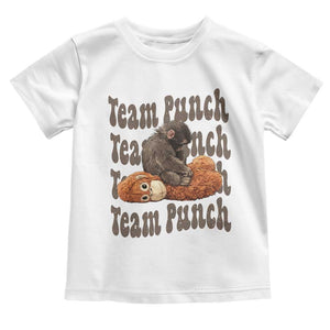 Team Punch Monkey Toddler T Shirt Baby Monkey And Plush Toy Viral TS14 White Print Your Wear