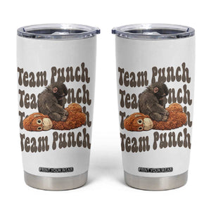 Team Punch Monkey Tumbler Cup Baby Monkey And Plush Toy Viral TS14 White Print Your Wear