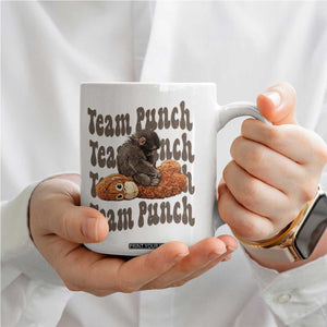 Team Punch Monkey Coffee Mug Baby Monkey And Plush Toy Viral TS14 Print Your Wear