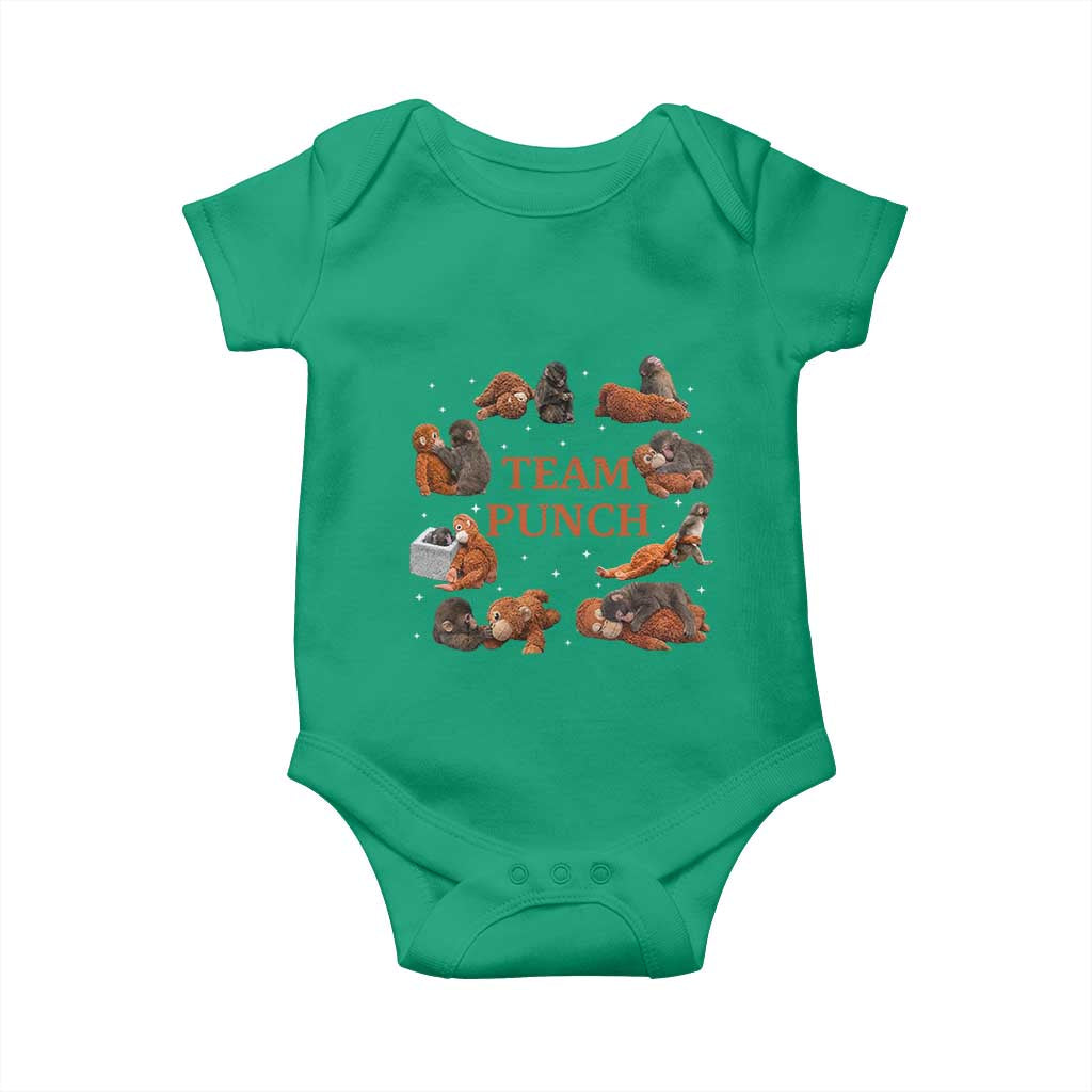 Team Punch Monkey Baby Onesie Viral Baby Monkey Meme TS14 Irish Green Print Your Wear