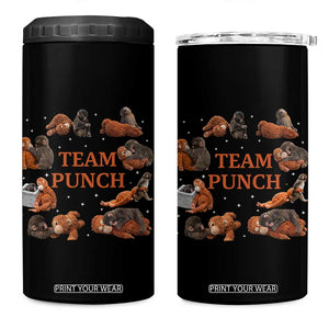 Team Punch Monkey 4 in 1 Can Cooler Tumbler Viral Baby Monkey Meme TS14 One Size: 16 oz Black Print Your Wear