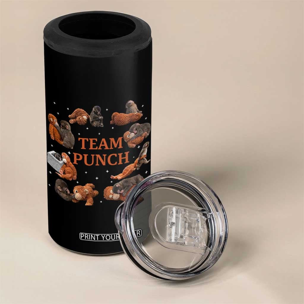 Team Punch Monkey 4 in 1 Can Cooler Tumbler Viral Baby Monkey Meme TS14 Print Your Wear