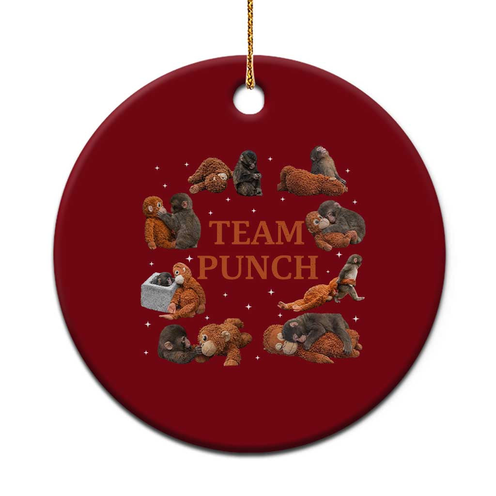 Team Punch Monkey Ceramic Ornament Viral Baby Monkey Meme TS14 1pc Red Print Your Wear