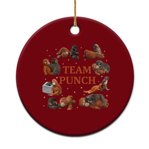 Team Punch Monkey Ceramic Ornament Viral Baby Monkey Meme TS14 1pc Red Print Your Wear