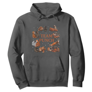 Team Punch Monkey Hoodie Viral Baby Monkey Meme TS14 Dark Heather Print Your Wear