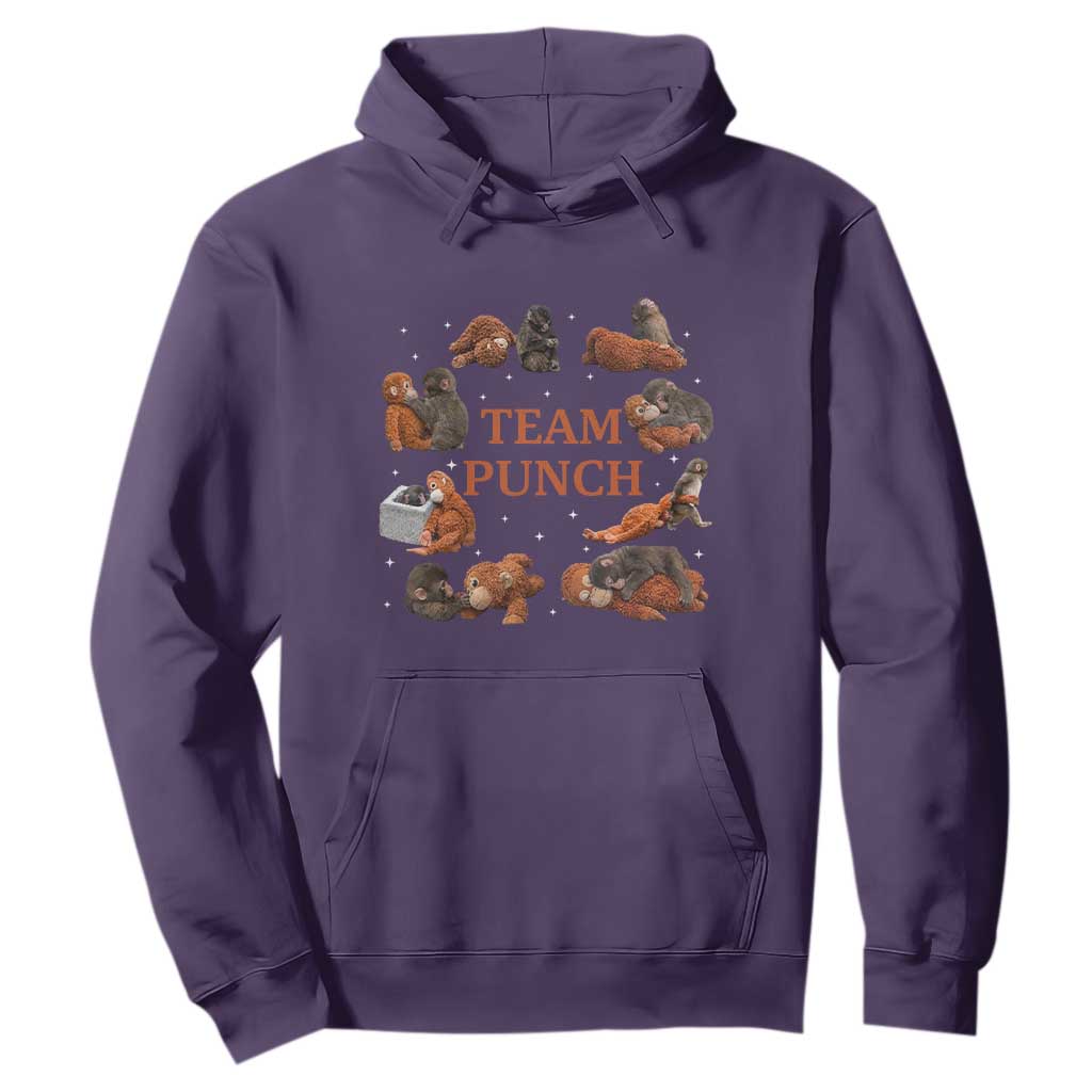Team Punch Monkey Hoodie Viral Baby Monkey Meme TS14 Purple Print Your Wear