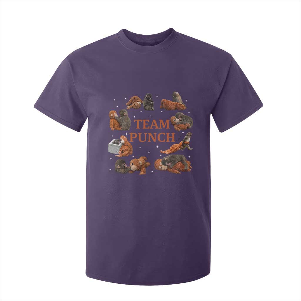 Team Punch Monkey T Shirt For Kid Viral Baby Monkey Meme TS14 Purple Print Your Wear
