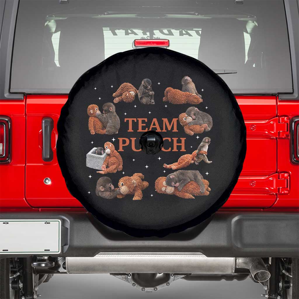Team Punch Monkey Spare Tire Cover Viral Baby Monkey Meme TS14 Black Print Your Wear