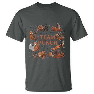 Team Punch Monkey T Shirt Viral Baby Monkey Meme TS14 Dark Heather Print Your Wear