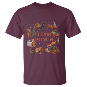 Team Punch Monkey T Shirt Viral Baby Monkey Meme TS14 Maroon Print Your Wear