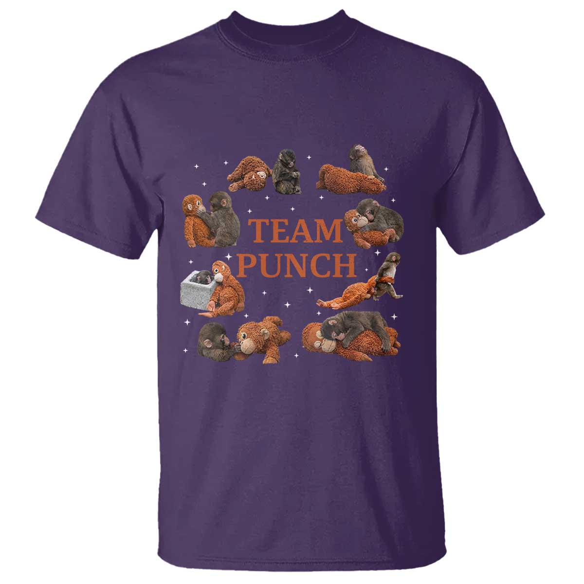 Team Punch Monkey T Shirt Viral Baby Monkey Meme TS14 Purple Print Your Wear