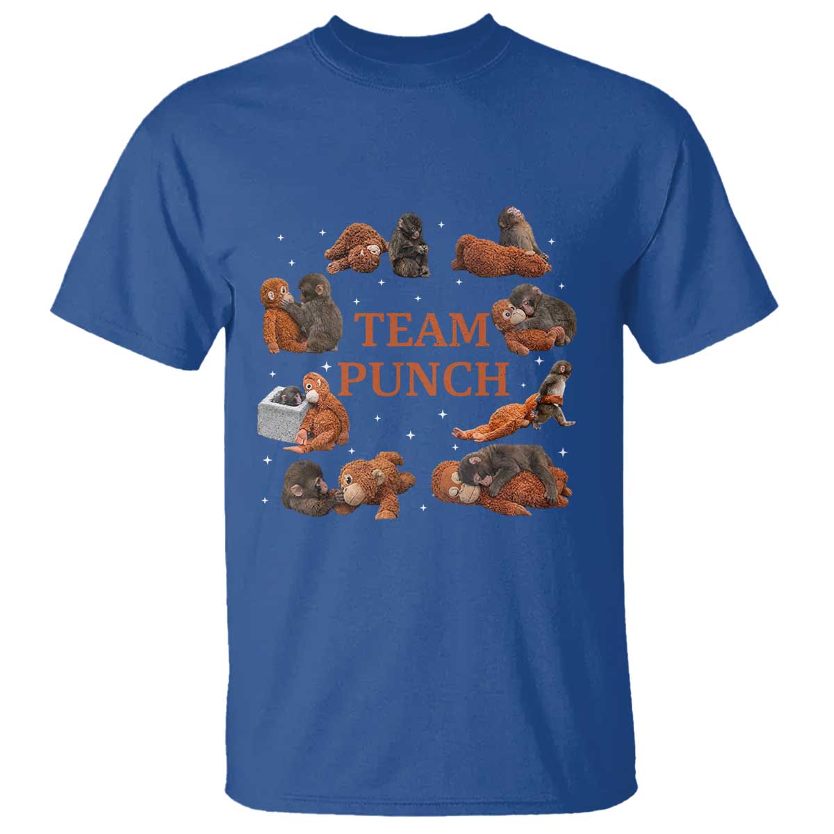 Team Punch Monkey T Shirt Viral Baby Monkey Meme TS14 Royal Blue Print Your Wear