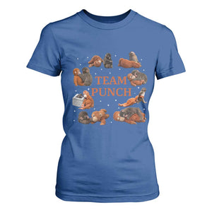 Team Punch Monkey T Shirt For Women Viral Baby Monkey Meme TS14 Royal Blue Print Your Wear