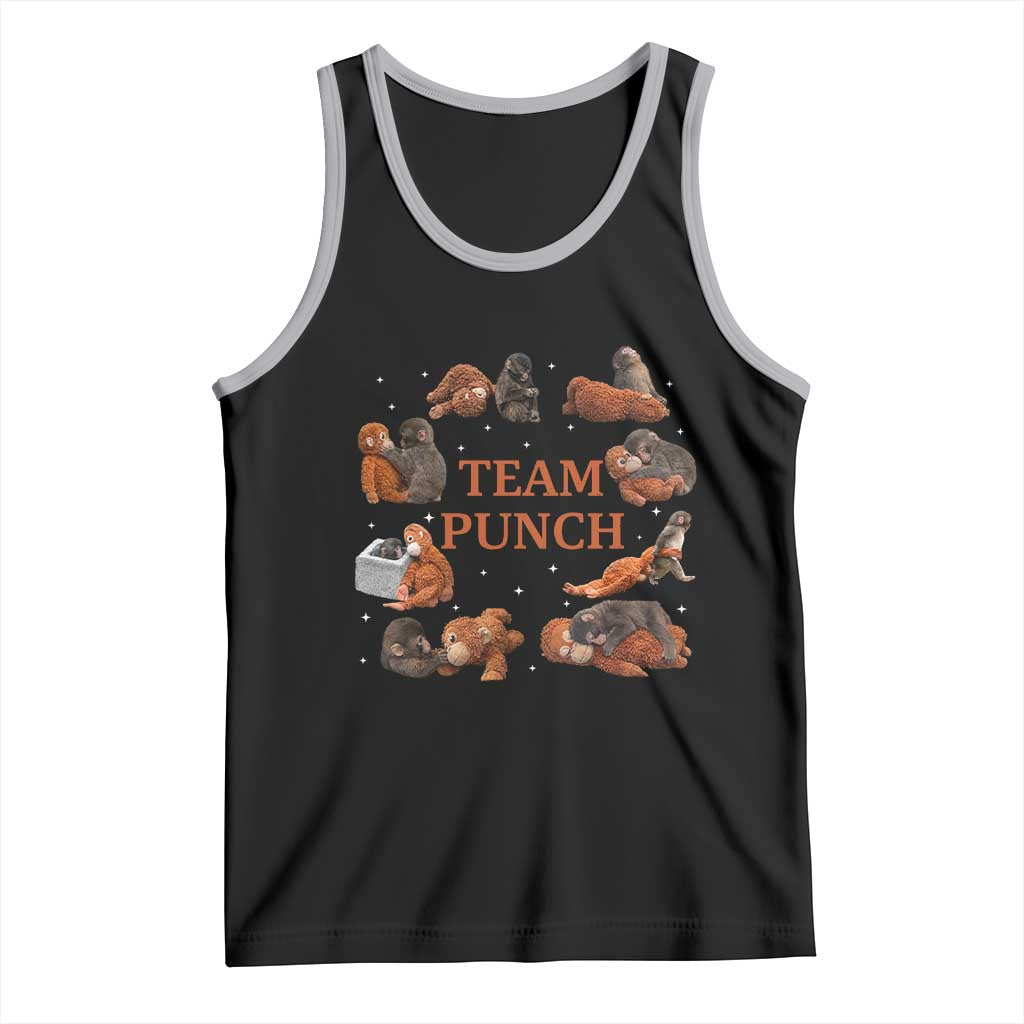 Team Punch Monkey Tank Top Viral Baby Monkey Meme TS14 Black Athletic Heather Print Your Wear