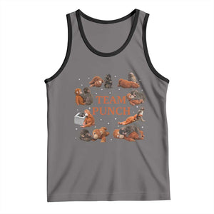 Team Punch Monkey Tank Top Viral Baby Monkey Meme TS14 Deep Heather Black Print Your Wear