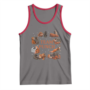 Team Punch Monkey Tank Top Viral Baby Monkey Meme TS14 Deep Heather Red Print Your Wear