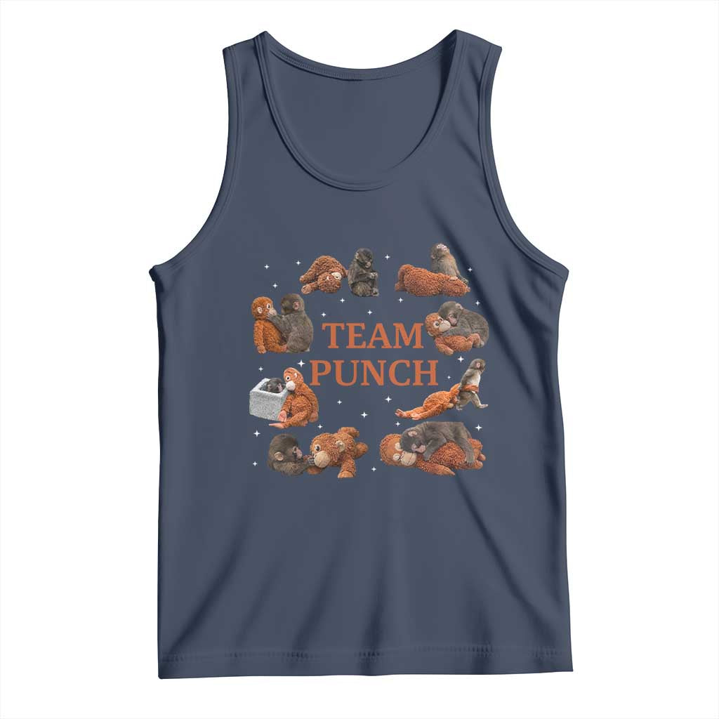 Team Punch Monkey Tank Top Viral Baby Monkey Meme TS14 Navy Print Your Wear
