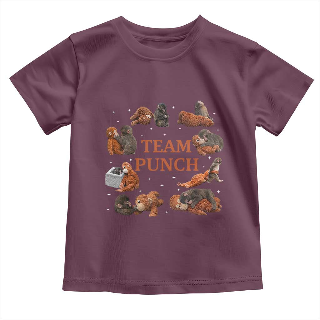 Team Punch Monkey Toddler T Shirt Viral Baby Monkey Meme TS14 Maroon Print Your Wear