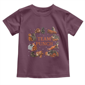 Team Punch Monkey Toddler T Shirt Viral Baby Monkey Meme TS14 Maroon Print Your Wear