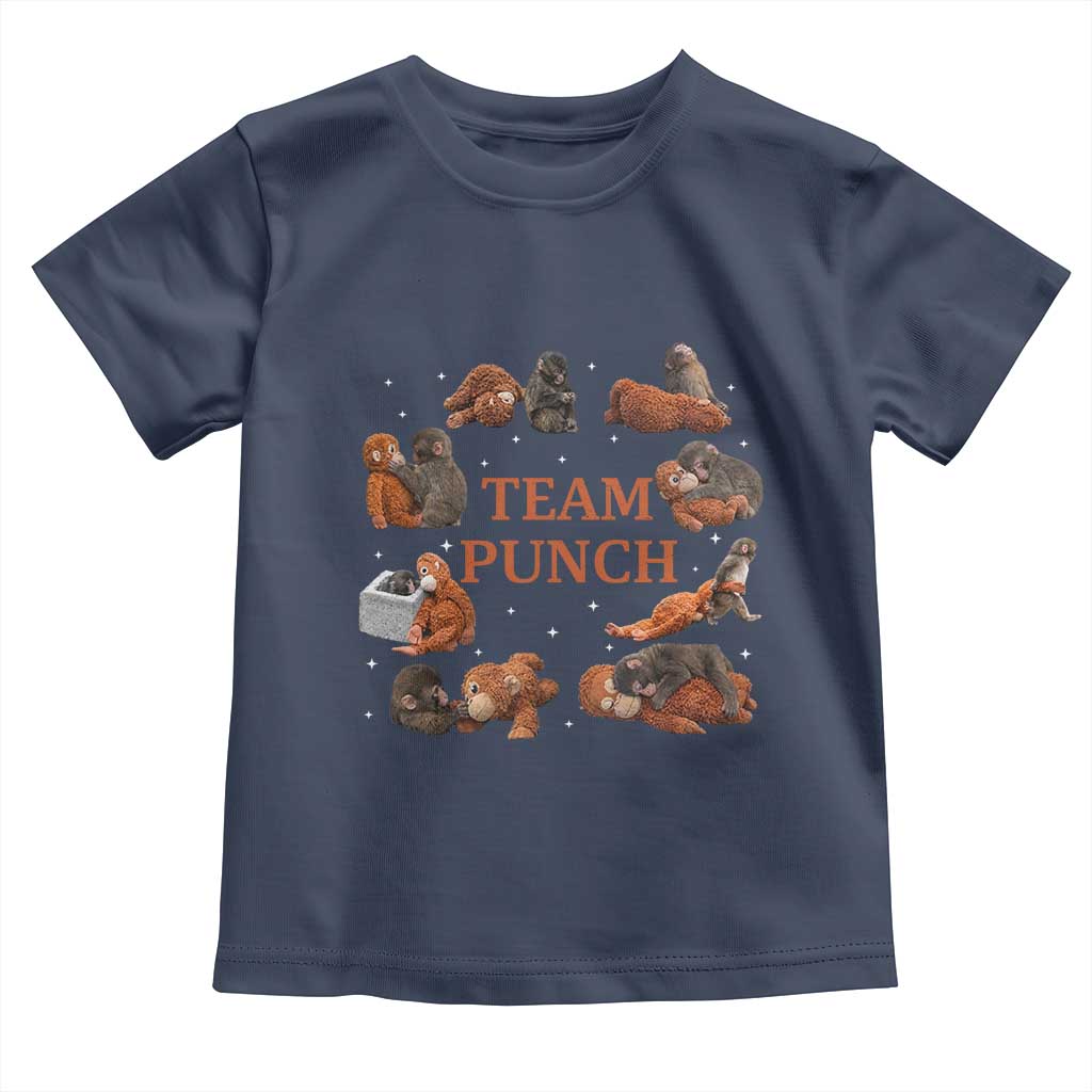 Team Punch Monkey Toddler T Shirt Viral Baby Monkey Meme TS14 Navy Print Your Wear