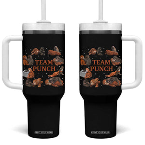 Team Punch Monkey Tumbler With Handle Viral Baby Monkey Meme TS14 One Size: 40 oz Black Print Your Wear