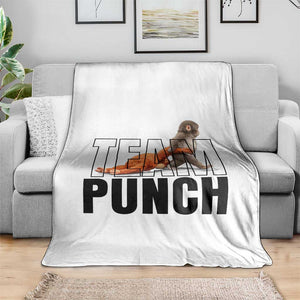 Team Punch Monkey Throw Blanket Viral Trend Baby Monkey Meme TS14 Print Your Wear