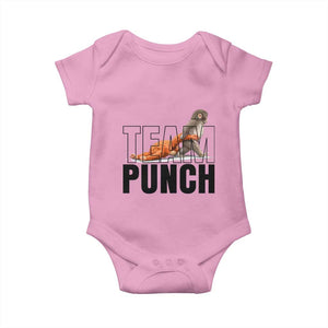 Team Punch Monkey Baby Onesie Viral Trend Baby Monkey Meme TS14 Light Pink Print Your Wear