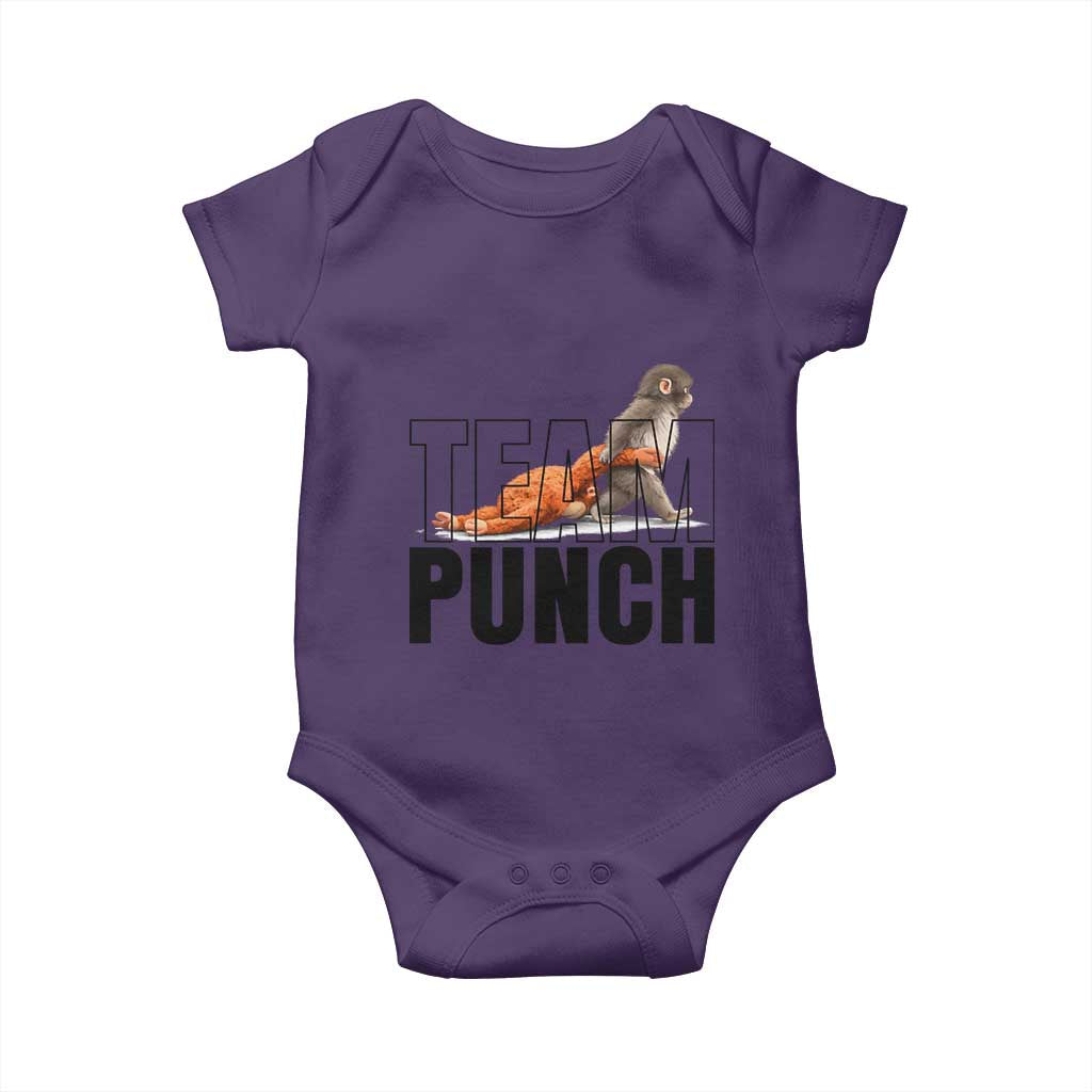 Team Punch Monkey Baby Onesie Viral Trend Baby Monkey Meme TS14 Purple Print Your Wear