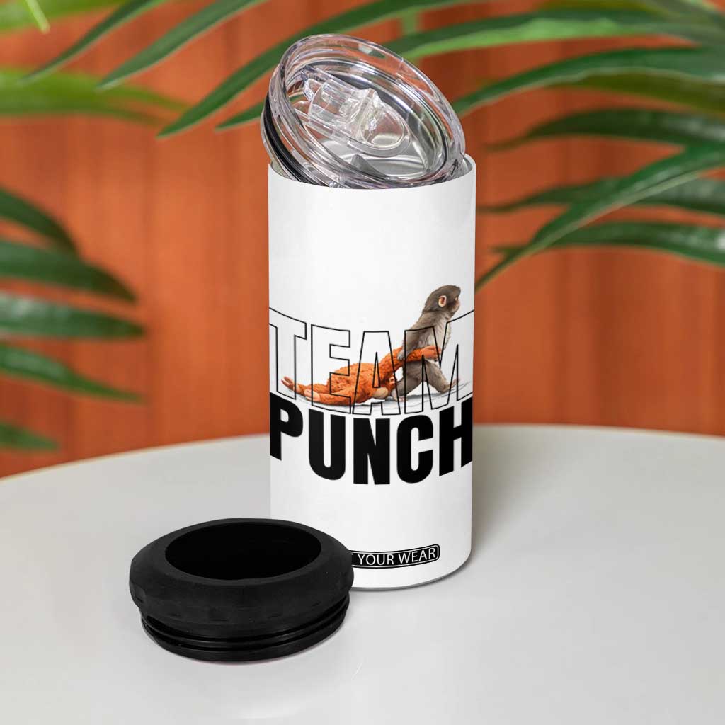 Team Punch Monkey 4 in 1 Can Cooler Tumbler Viral Trend Baby Monkey Meme TS14 Print Your Wear