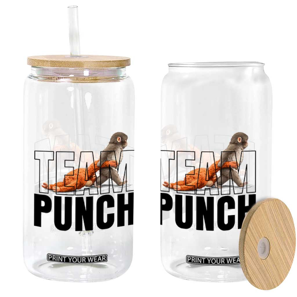 Team Punch Monkey Glass Can Viral Trend Baby Monkey Meme TS14 Print Your Wear