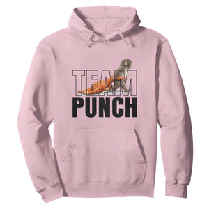 Team Punch Monkey Hoodie Viral Trend Baby Monkey Meme TS14 Light Pink Print Your Wear