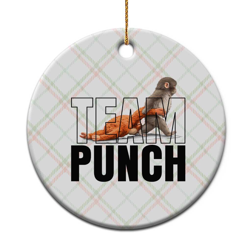 Team Punch Monkey Ceramic Ornament Viral Trend Baby Monkey Meme TS14 1pc Christmas Plaid Print Your Wear